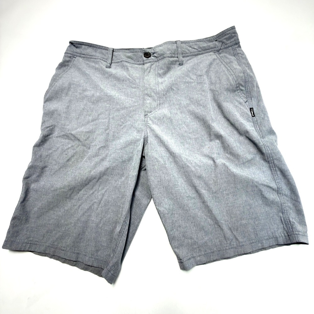 O'Neill Hyperdry Hybrid Walk Shorts Gray Stripe Performance‎ Stretch Men's 34